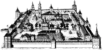 ТроицеСергиев монастырь с 1744 г лавра Гравюра XVII в Колокольня - фото 95