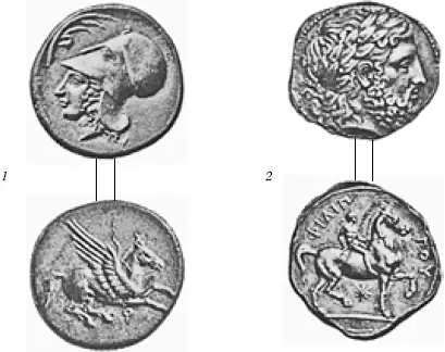 Монеты IV в до н э 1 коринфский серебряный статер 2 македонский - фото 171