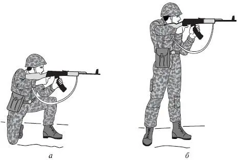 Рис 22Положения для стрельбы с колена а и стоя б Для принятия положения - фото 29