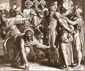 А утром опять пришёл в храм и весь народ шёл к Нему Он сел и учил их Тут - фото 216