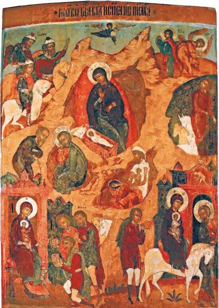 Рождество Христово Русская икона второй половины XVII века Ростов Великий - фото 510