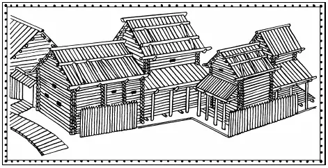 Хоромы и хозяйственный комплекс в Новгороде XV век Реконструкция А что - фото 76