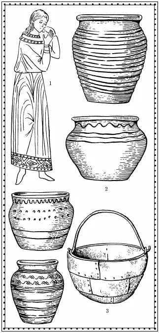 1 Девушка С фрески монастыря Воронец XVI век 2 Горшки XIIXIII века 3 - фото 134