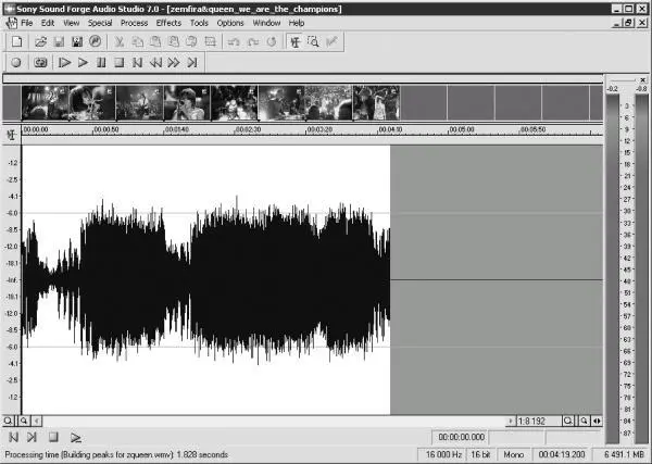 Рис 48 Окно Sound Forge Меню этой программы можно изменять в зависимости от - фото 78
