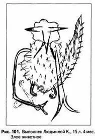 Существенно другое впечатление производит сделанный Людмилой рисунок злого и - фото 101