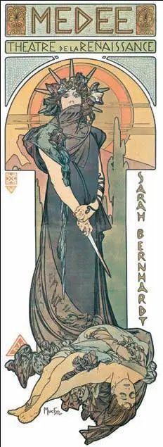 А Муха Медея Афиша театра Ренессанс 1898 г Р Ларш Танцовщица Лои - фото 140