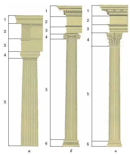 Архитектурные ордера а дорический б ионический в коринфский 1 - фото 215