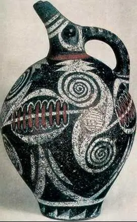 Кувшин стиля камарес с морским коньком Остров Крит Ок 1800 г до н э - фото 144