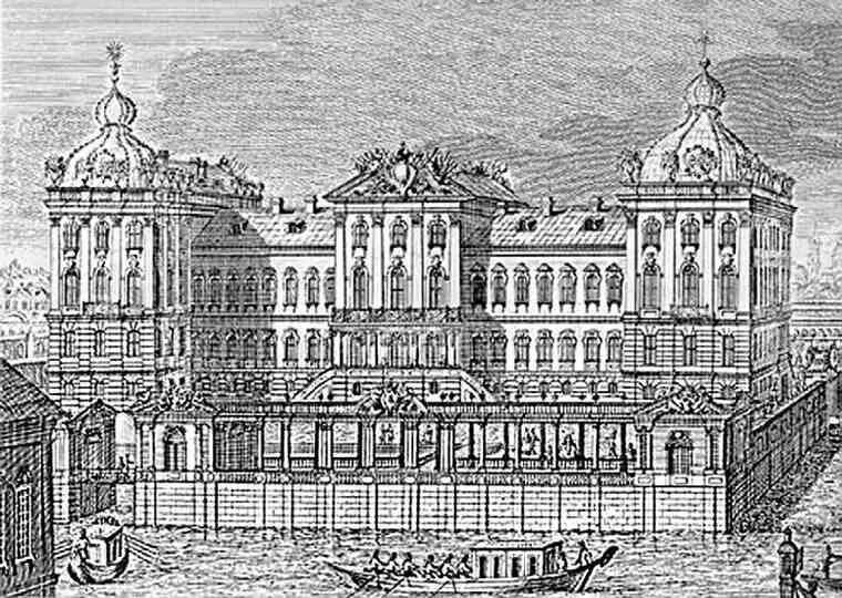 Аничков дворец Гравюра 1750 г Посреди парадного двора вырыли прямоугольную - фото 70