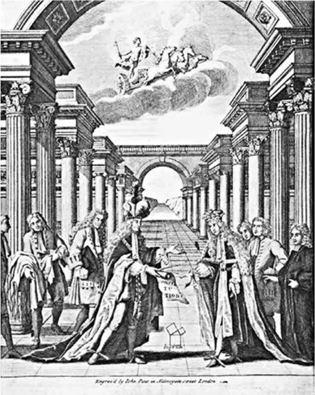 Иллюстрация с фронтисписа Конституций 1723 с изображением двух Великих - фото 17