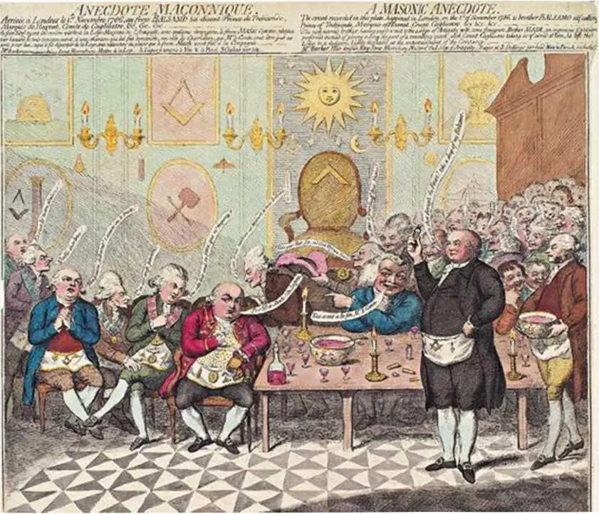 8 Масонский шарлатан Карикатура Джеймса Гилрея 1786 г на собрание ложи с - фото 85