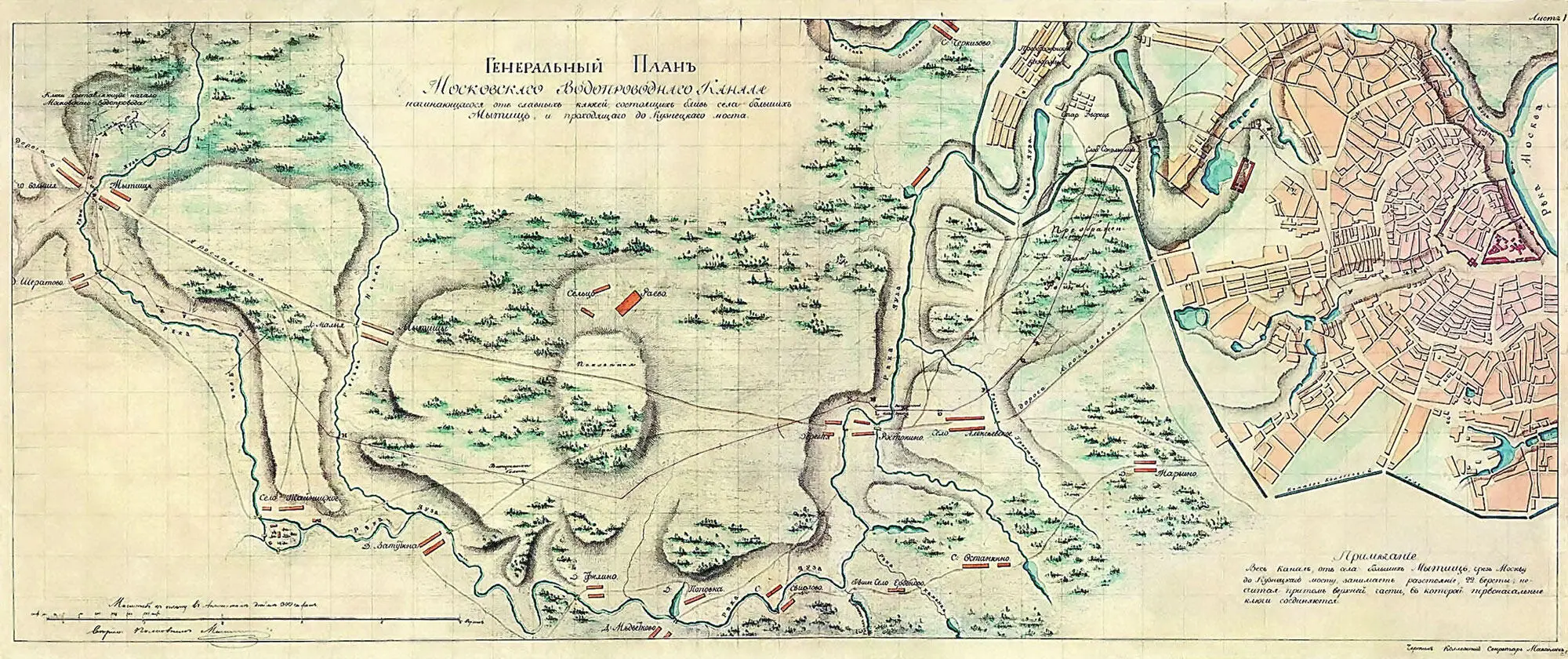 Генеральный план Московского водопроводного канала начинающегося от славных - фото 27