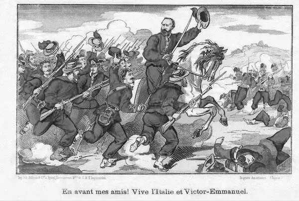 Гарибальди и его волонтеры народный лубок ок 1860 г Гарибальди Модель - фото 37