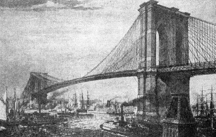 Рис 105 Бруклинский мост в 1883 г Джон А Рёблинг лишился жизни в самом - фото 110