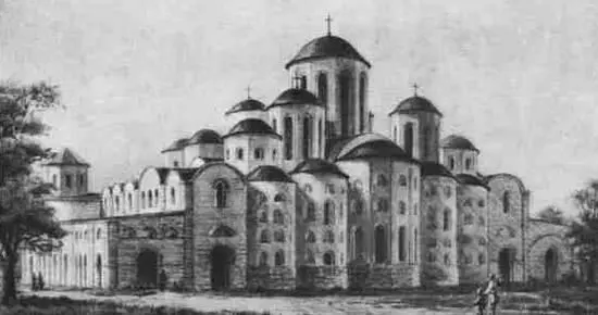 Рис 148 Киевский Софийский собор в первоначальном виде XI в Реконструкция - фото 162