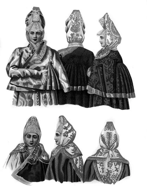 Зимний женский наряд Торжок Начало XIX в Рисунок академика ФГ Солнцева из - фото 145