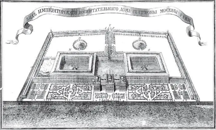 вид императорского Воспитательного дома со стороны Москвыреки 1767 Идея - фото 86