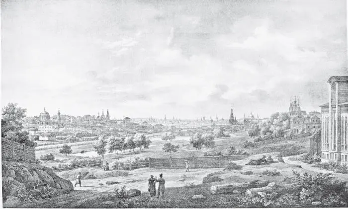 ОА Кадоль Вид внутренней части Москвы 1825 Вид долины Яузы снятый от - фото 115