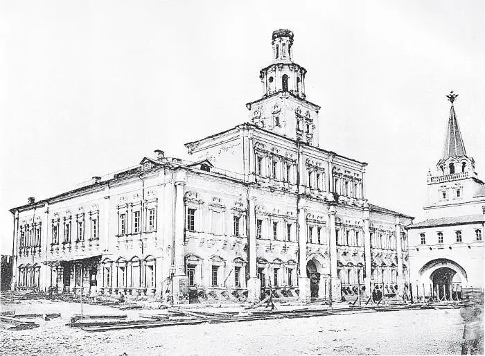 Дом бывшего Земского двора Городской думы перед сносом Вид со стороны - фото 155