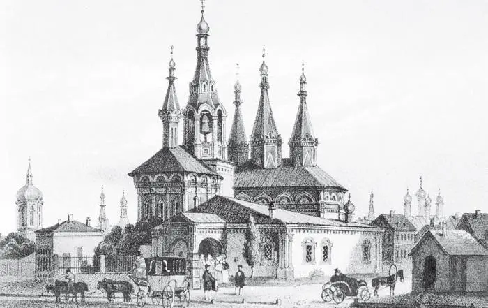 Храм Рождества Богородицы в Путинках Литография К Шульца по рисунку ИА - фото 160