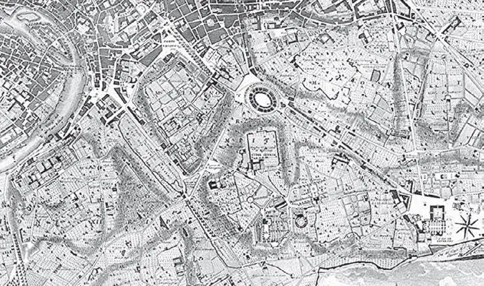 Дж Ноли по оригиналу Дж Б Пиранези Топография Рима Гравюра 1748 - фото 182
