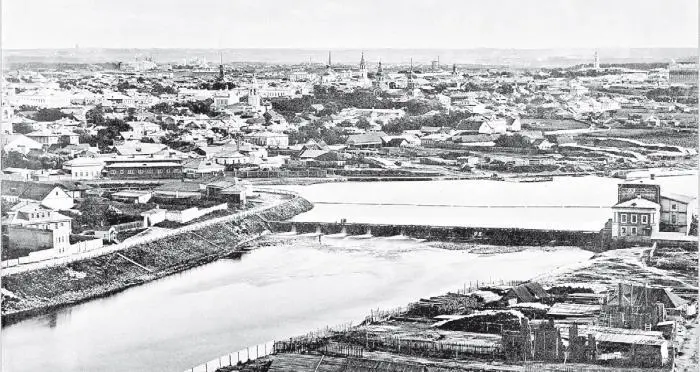 Круговая панорама Москвы с храма Христа Спасителя Фототипия Шерер Набгольц и - фото 227