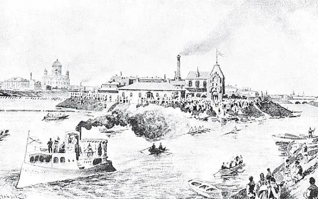 Поднятие флага Московского Речного клуба Рисунок 1901 Главное русло ниже - фото 228