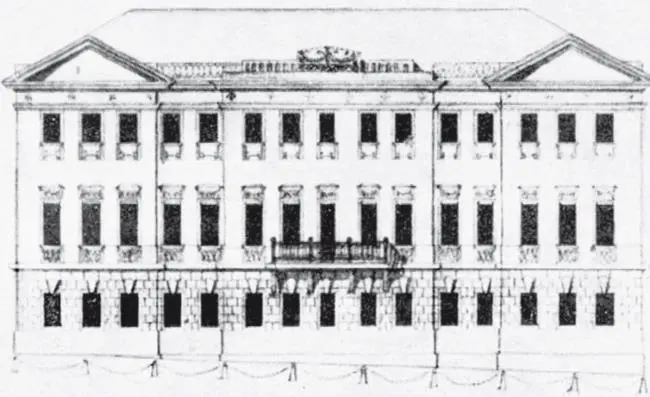 Дом Собакина на Кузнецком Мосту Чертеж из Альбомов Казакова Около 1800 Кто - фото 250