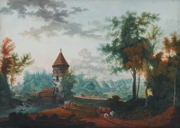 Сем Щедрин Мельница и башня Пиль в Павловске 1792 Государственная - фото 80