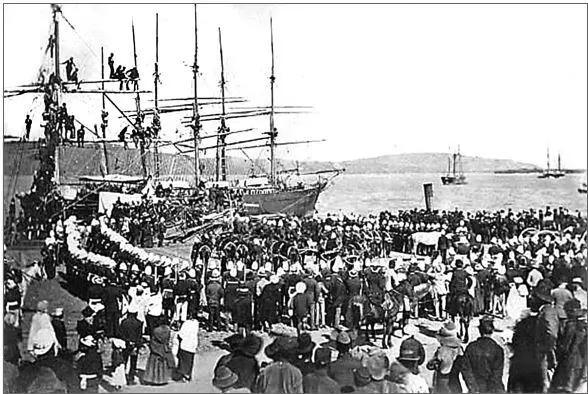 Отправка тела Наполеона IV в Англию Порт Дурбан Фотография 1879 г Гроб - фото 62