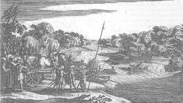 Переправа армии через реку Гравюра эпохи Тридцатилетней войны 16181648 - фото 48