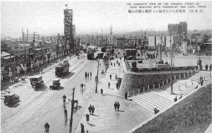 Вид на улицу Хирокодзи в районе Уэно Токио 1930е Открытка В Японии - фото 160