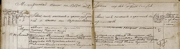 Запись о рождении Алексея Титова в метрической книге Николаевской церкви села - фото 37