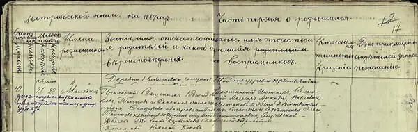 о родившихся 3343 1884 Июль 27 Михаил родители приходский священник - фото 304