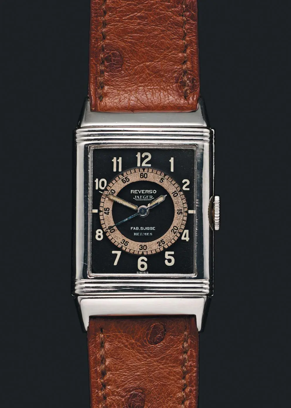 JAEGER REVERSO HERMÈS НА РЕМЕШКЕ ИЗ КОЖИ СТРАУСА ПРОТОТИП HERMÈS CIRCA 1930 - фото 66