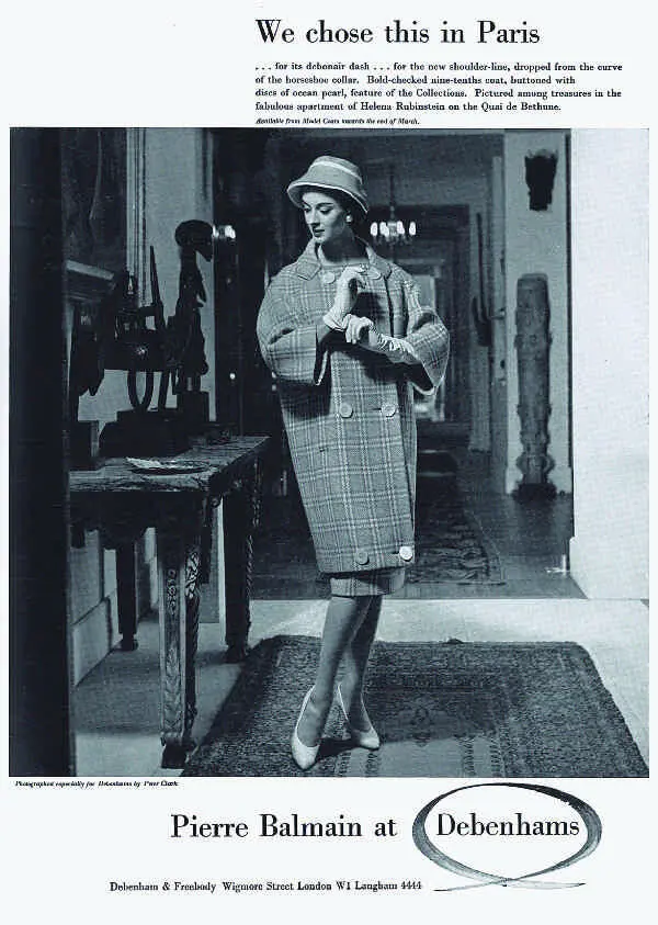 Реклама Пьер Бальмен в Debenhams 1959 года когда высокая мода стала - фото 201