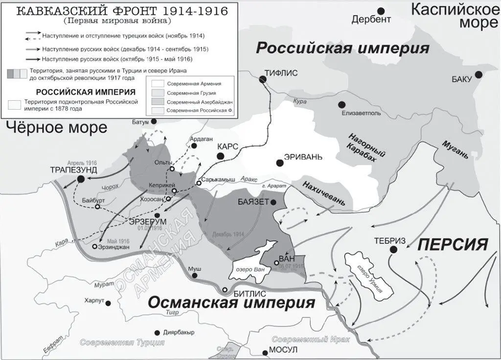 На персидском направлении где османским войскам противостояли русские и - фото 71