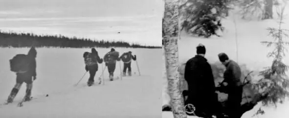 Январь 1963 г Кольский Хибины В пути по озёрам Справа чтобы развести - фото 267