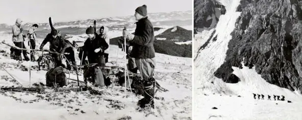 Февраль 1964 г Карпаты Лыжный поход Справа Июль 1964 г Памир Подъём ко - фото 269