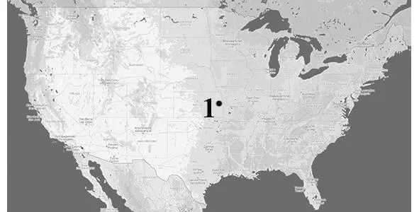 Карта США с указанием мест убийств с использованием топора в 1912 г Цифрой 1 - фото 2