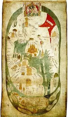 Карта мира из Эвешемского аббатства Созданная в 1390 году и дополненная в 1415 - фото 16