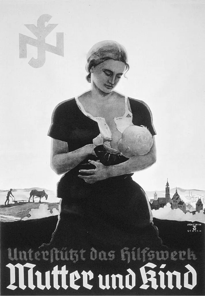 Ил 9 Нацистский плакат призывающий к повышению рождаемости 1938 Поддержи - фото 9