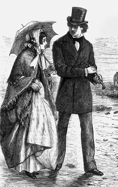 Рис 14 В 1876 г сюртук и брюки стали прямыми почти трубообразного фасона - фото 14