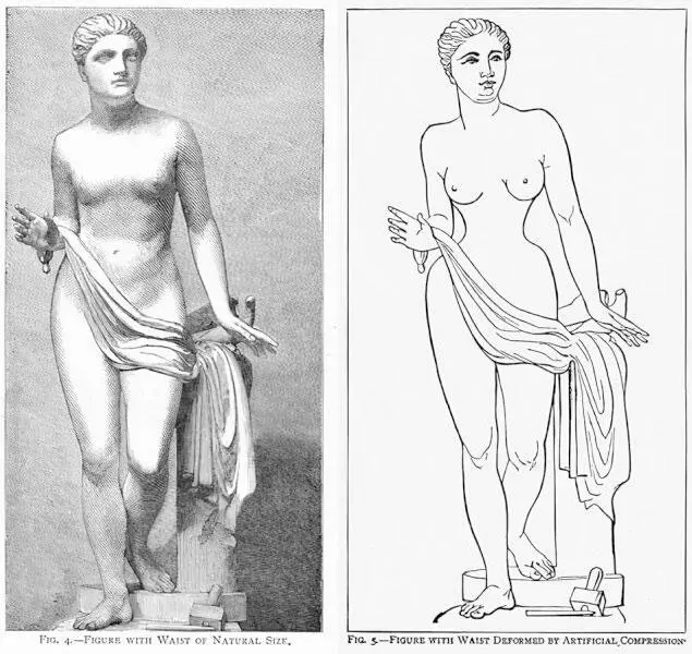 Рис 2728 Силуэт с естественной талией и женская фигура в корсете 1869 г - фото 27