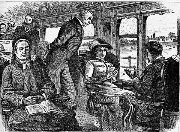 Рис 6263 Вагоны первого и второго класса в 1880 г Обстановка в вагоне стала - фото 62