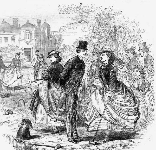 Рис 101 Игра в крокет 1866 г The Young Ladies Journal 1866 В - фото 101