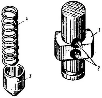 Рис 12Предохранитель спуска 1 буртик 2 гнезда 3 стопор 4 пружина - фото 12