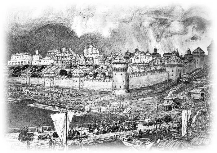 Московский Кремль при Иване III Картина АМВаснецова 25 августа 1530 года - фото 2