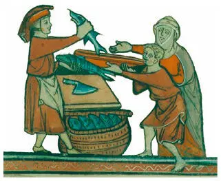Торговец рыбой Beaupré Antiphonary vol 1 Walters Ex Libris Manuscript - фото 31