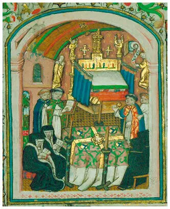 Похороны Фландрийский часослов 1470 хрониста Жана де Ваврена Walters Ex - фото 61